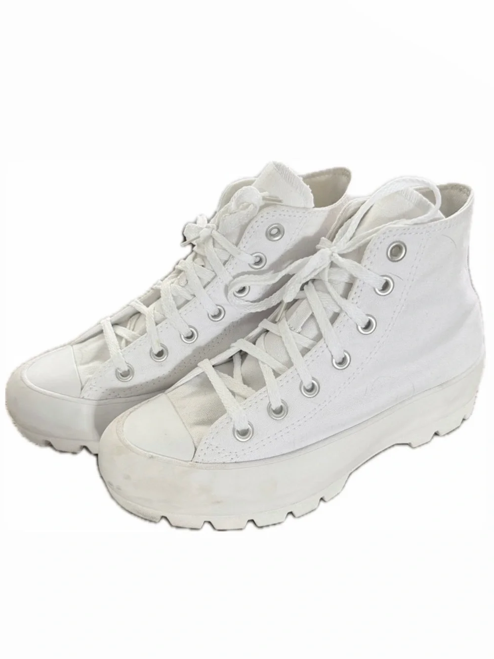 CONVERSE WOMEN 7 CHUCK TAYLOR ALL STAR LUGGED HIGH TOP WHITE PLATFORM SNEAKER